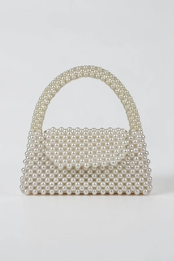 El Yapımı İnci İşlemeli El Çantası